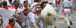 Todo dispuesto para la corrida de San Fermín en Pamplona